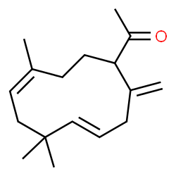 1-(6,6,9-trimethyl-2-methylenecycloundeca-4,8-dien-1-yl)ethan-1-one Structure