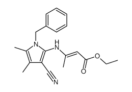 (E)-3-(1-Benzyl-3-cyano-4,5-dimethyl-1H-pyrrol-2-ylamino)-but-2-enoic acid ethyl ester Structure