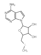 7H-Pyrrolo(2,3-d)pyrimidin-4-amine, 7-(5-S-methyl-5-thio-beta-D-ribofuranosyl)- Structure