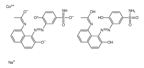 Cobaltate(1-), bis[N-[8-[[5-(aminosulfonyl)-2-hydroxyphenyl]azo]-7-hydroxy-1-naphthalenyl ]acetamidato(2-)]-, sodium结构式