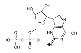 [(2R,3S,4R,5R)-5-(2-amino-6-oxo-8-tritio-3H-purin-9-yl)-3,4-dihydroxyoxolan-2-yl]methyl phosphono hydrogen phosphate Structure