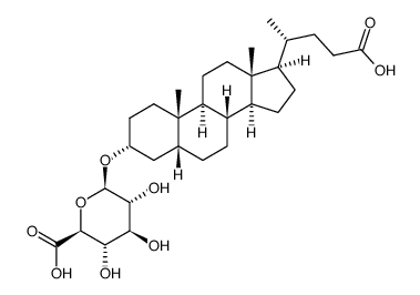 (3a,5b)-23-carboxy-24-norcholan-3-yl b-D-glucopyranosiduronic acid structure