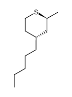 trans-2-Methyl-4-pentylcyclothiahexane结构式