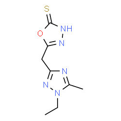 1,3,4-Oxadiazole-2(3H)-thione,5-[(1-ethyl-5-methyl-1H-1,2,4-triazol-3-yl)methyl]-(9CI)结构式