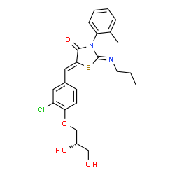 (Z)-5-((Z)-3-Chloro-4-((S)-2,3-Dihydroxypropoxy)Benzylidene)-2-(Propylimino)-3-(O-Tolyl)Thiazolidin-4-One structure