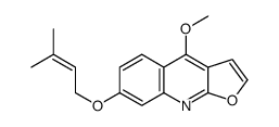 4-methoxy-7-(3-methylbut-2-enoxy)furo[2,3-b]quinoline结构式