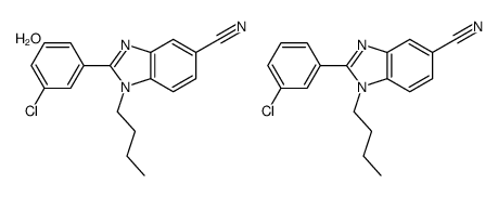 1-butyl-2-(3-chlorophenyl)benzimidazole-5-carbonitrile,hydrate结构式