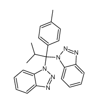 1,1'-(2-methyl-1-(p-tolyl)propane-1,1-diyl)bis(1H-benzo[d][1,2,3]triazole) Structure