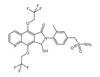 1-{4-[8-hydroxy-6-oxo-5,9-bis(2,2,2-trifluoroethoxy)-6,8-dihydro-7H-pyrrolo[3,4-g]quinolin-7-yl]-3-methylphenyl}methanesulfonamide structure