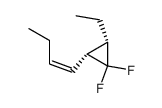 Cyclopropane, 2-(1-butenyl)-3-ethyl-1,1-difluoro-, [2alpha(Z),3alpha]- (9CI) Structure