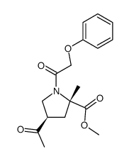 trans-4-Acetyl-2-(methoxycarbonyl)-2-methyl-1-(phenoxyacetyl)pyrrolidine Structure