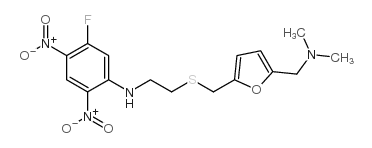 N-[2-[[5-(dimethylaminomethyl)-2-furyl]methylsulfanyl]ethyl]-5-fluoro- 2,4-dinitro-aniline Structure