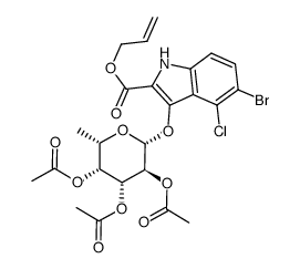 (5-bromo-4-chloro-indox-3-ylic acid allyl ester)-2,3,4-tri-O-acetyl-β-L-fucopyranoside结构式