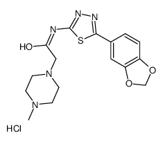 N-[5-(1,3-benzodioxol-5-yl)-1,3,4-thiadiazol-2-yl]-2-(4-methylpiperazin-1-yl)acetamide,hydrochloride Structure