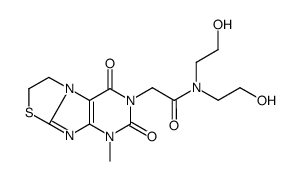 N,N-bis(2-hydroxyethyl)-2-(4-methyl-1,3-dioxo-7,8-dihydropurino[8,7-b][1,3]thiazol-2-yl)acetamide结构式