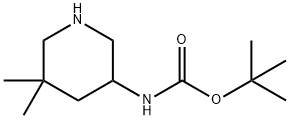 N-(5,5-二甲基哌啶-3-基)氨基甲酸叔丁酯结构式