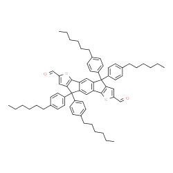 4,4,9,9-四(4-己基苯基)-4,9-二氢-S-茚并[1,2-B:5,6-B']二噻吩-2,7-二醛结构式