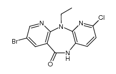 8-bromo-2-chloro-5,11-dihydro-11-ethyl-6H-dipyrido[3,2-b:2',3'-e][1,4]diazepin-6-one Structure