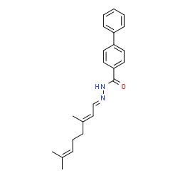 N'-[(1E,2E)-3,7-dimethylocta-2,6-dien-1-ylidene]biphenyl-4-carbohydrazide Structure