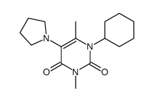 1-cyclohexyl-3,6-dimethyl-5-pyrrolidin-1-ylpyrimidine-2,4-dione结构式