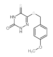 6-[(4-methoxyphenyl)methylsulfanyl]-5-sulfanylidene-2H-1,2,4-triazin-3-one structure