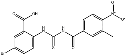 5-bromo-2-[[[(3-methyl-4-nitrobenzoyl)amino]thioxomethyl]amino]-benzoic acid picture