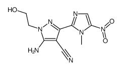 5-amino-1-(2-hydroxy-ethyl)-3-(1-methyl-5-nitro-1H-imidazol-2-yl)-1H-pyrazole-4-carbonitrile Structure