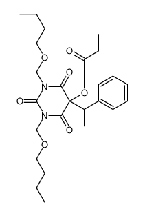 [1,3-bis(butoxymethyl)-2,4,6-trioxo-5-(1-phenylethyl)-1,3-diazinan-5-yl] propanoate结构式