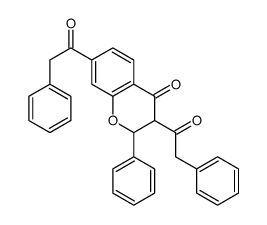 2-phenyl-3,7-bis(2-phenylacetyl)-2,3-dihydrochromen-4-one结构式