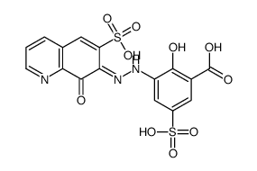 2-hydroxy-3-[2-(8-oxo-6-sulfoquinolin-7-ylidene)hydrazinyl]-5-sulfobenzoic acid结构式