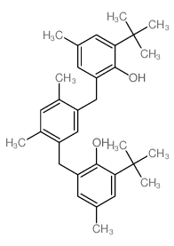 2-[[5-[(2-hydroxy-5-methyl-3-tert-butyl-phenyl)methyl]-2,4-dimethyl-phenyl]methyl]-4-methyl-6-tert-butyl-phenol结构式