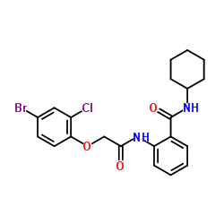 2-{[(4-Bromo-2-chlorophenoxy)acetyl]amino}-N-cyclohexylbenzamide Structure