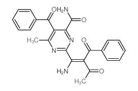 4-Pyrimidinecarboxamide,2-(1-amino-2-benzoyl-3-oxo-1-buten-1-yl)-5-benzoyl-6-methyl-结构式