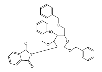 2-苄氧基-2-邻苯二甲酰亚氨基-3,6-二-O-苄基-Β-D-吡喃葡萄糖苷结构式