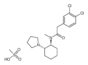 2-(3,4-dichlorophenyl)-N-methyl-N-[(1R,2R)-2-(pyrrolidin-1-yl)cyclohexyl]acetamide methanesulfonate Structure