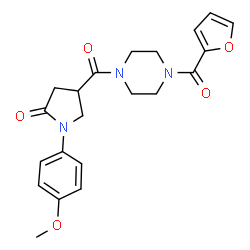 4-{[4-(furan-2-ylcarbonyl)piperazin-1-yl]carbonyl}-1-(4-methoxyphenyl)pyrrolidin-2-one Structure