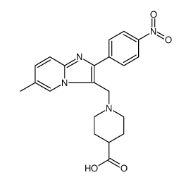 1-[6-METHYL-2-(4-NITROPHENYL)IMIDAZO[1,2-A]PYRIDIN-3-YLMETHYL]PIPERIDINE-4-CARBOXYLICACID structure