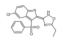 3-[3-(benzenesulfonyl)-5-chloroindol-2-ylidene]-5-ethyl-1,2,4-oxadiazole结构式