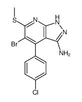 5-Bromo-4-(4-chloro-phenyl)-6-methylsulfanyl-1H-pyrazolo[3,4-b]pyridin-3-ylamine Structure