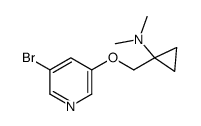 1-[(5-bromopyridin-3-yl)oxymethyl]-N,N-dimethylcyclopropan-1-amine结构式