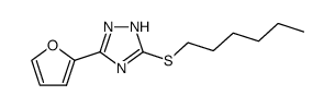 3-[2]furyl-5-hexylmercapto-1H-[1,2,4]triazole结构式