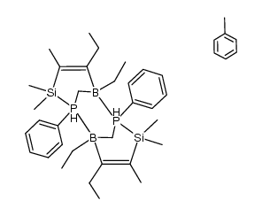 dimeric (P-B)(2)-4,5-diethyl-1,2,5,6-tetrahydro-2,2,3-trimethyl-1-phenyl-1,2,5-phosphasilaborine * toluene Structure