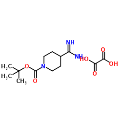 2-Methyl-2-propanyl 4-carbamimidoyl-1-piperidinecarboxylate ethanedioate (1:1) Structure