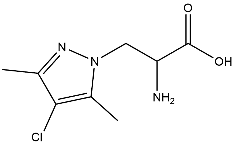 2-Amino-3-(4-chloro-3,5-dimethyl-1h-pyrazol-1-yl)propanoic acid Structure
