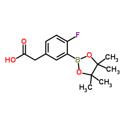 2-(4-氟-3-(4,4,5,5-四甲基-1,3,2-二氧硼戊烷-2-基)苯基)乙酸结构式