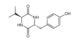 cyclo(L-Val-D-Tyr)结构式