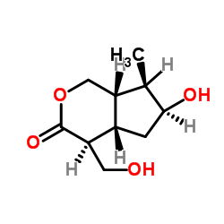 (4S,4AS,6S,7R,7AS)-六氢-6-羟基-4-(羟基甲基)-7-甲基环戊并[C]吡喃-3(1H)-酮结构式