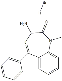 2H-1,4-Benzodiazepin-2-one, 3-amino-1,3-dihydro-1-methyl-5-phenyl-, hydrobromide Structure