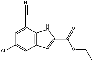 5-Chloro-7-cyano-1H-indole-2-carboxylic acid ethyl ester Structure