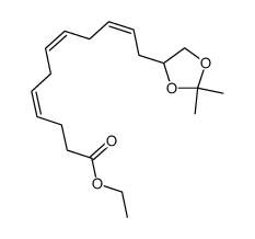 Ethyl (Z,Z,Z)-13,14-O-Isopropylidenetetradeca-4,7,10-trienoate Structure